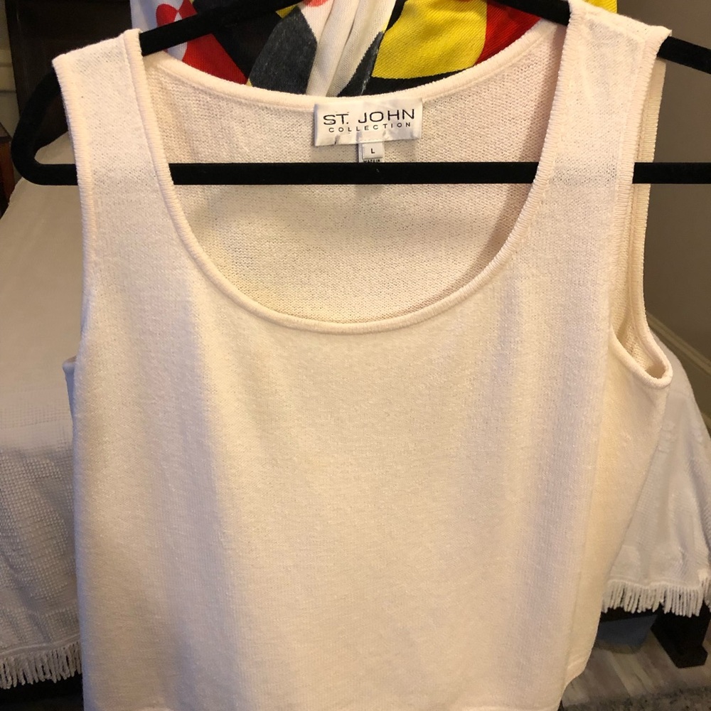 St. John Collection Santana knit shell off white
